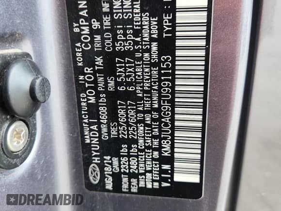 2015 Hyundai Tucson SE z VIN KM8JUCAG9FU991153, wystawiony jako Copart lot #63429555 z przebiegiem 160 649 mil mil oraz Szkoda całkowita • Salvage title. Historia ofert i sprzedaży dostępna na DreamBid. Obrazek 13.