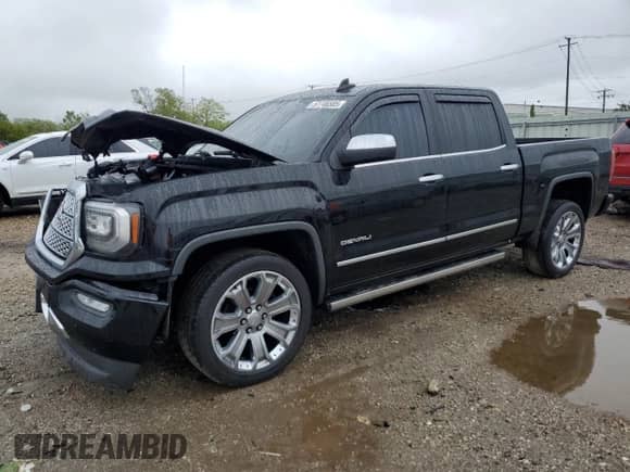 2017 GMC Sierra 1500 Denali with VIN 3GTP1PEJ1HG407886, listed as a Copart auction lot 57746585 with 90,410 mi miles and Salvage title. Bid and sale history available at DreamBid. Image 1.