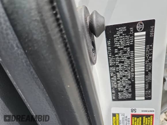 2022 Toyota Camry XSE with VIN 4T1K61BKXNU055868, listed as a Copart auction lot 65652195 with 56,360 mi miles and Salvage title. Bid and sale history available at DreamBid. Image 13.