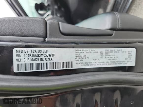 2021 Jeep Grand Cherokee Freedom с VIN 1C4RJEAG3MC539939, выставлен на аукционе Copart как лот 67229795 с пробегом 83 154 миль миль и Списание • Salvage title. История ставок и продаж доступна на DreamBid. Изображение 13.