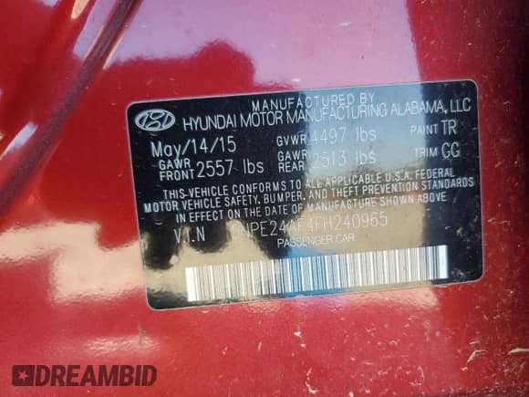 2015 Hyundai Sonata SE z VIN 5NPE24AF4FH240965, wystawiony jako Copart lot #89498125 z przebiegiem 148 109 mil mil oraz Szkoda całkowita • Salvage title. Historia ofert i sprzedaży dostępna na DreamBid. Obrazek 12.