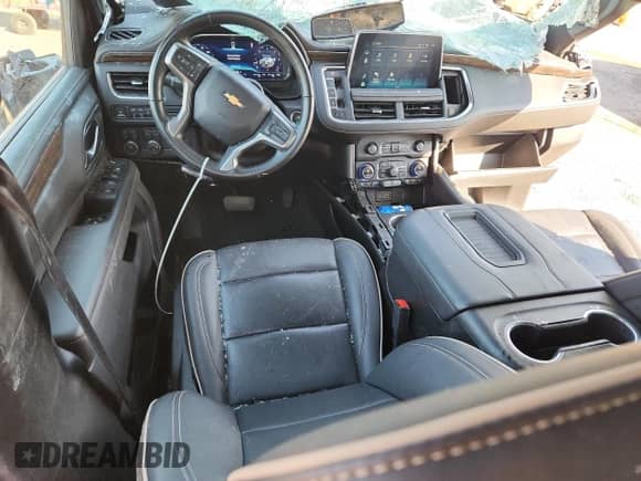 2023 Chevrolet Suburban Premier with VIN 1GNSKFKD5PR527860, listed as a Copart auction lot 83814055 with 48,305 mi miles and Salvage title. Bid and sale history available at DreamBid. Image 8.