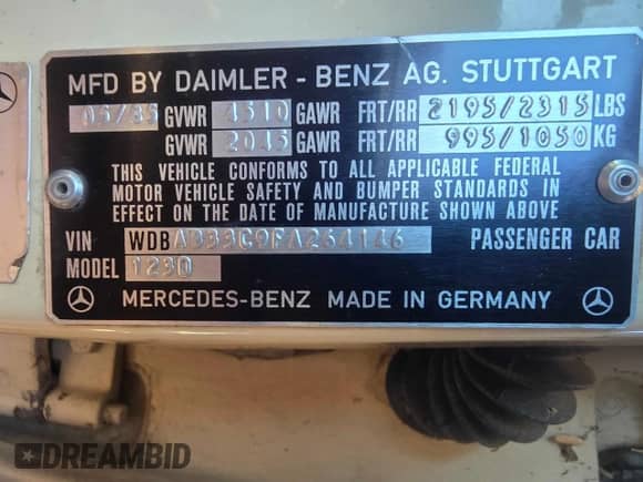 1985 Mercedes-Benz 300 с VIN WDBAB33C9FA264146, выставлен на аукционе Copart как лот 84771964 с пробегом 124 629 миль миль и Чистый • Clean title. История ставок и продаж доступна на DreamBid. Изображение 10.