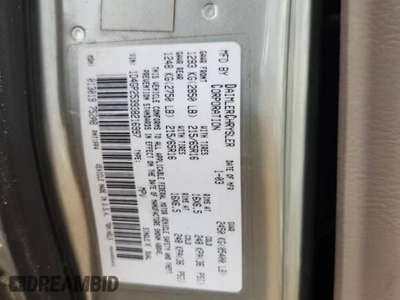 2003 Dodge Caravan SE с VIN 1D4GP25393B216997, выставлен на аукционе Copart как лот 84296345 с пробегом 224 504 миль миль и Списание • Salvage title. История ставок и продаж доступна на DreamBid. Изображение 13.