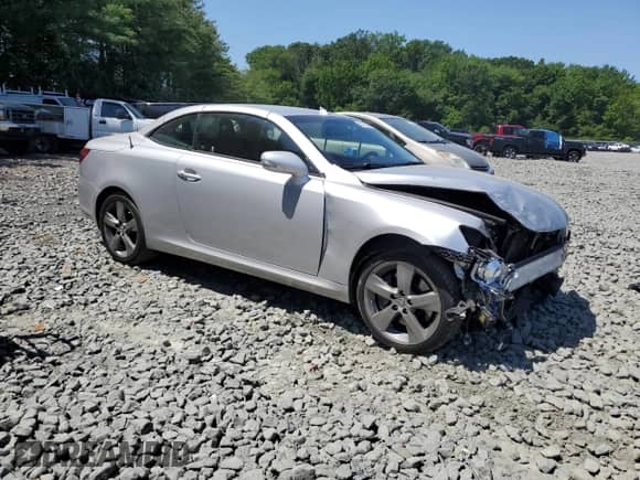 2010 Lexus IS 350 C with VIN JTHFE2C29A2504927, listed as a Copart auction lot 62053225 with 125,263 mi miles and Salvage title. Bid and sale history available at DreamBid. Image 4.