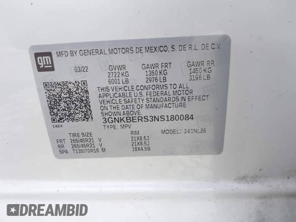 2022 Chevrolet Blazer RS с VIN 3GNKBERS3NS180084, выставлен на аукционе IAAI как лот 42370510 с пробегом Не указан миль и . История ставок и продаж доступна на DreamBid. Изображение 9.