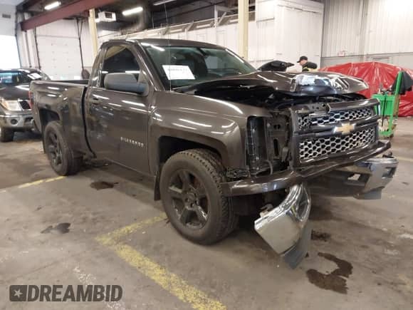 2014 Chevrolet Silverado 1500 Work Truck with VIN 1GCNCPEC7EZ269186, listed as a IAAI auction lot 40896337 with 127,410 mi miles and . Bid and sale history available at DreamBid. Image 1.