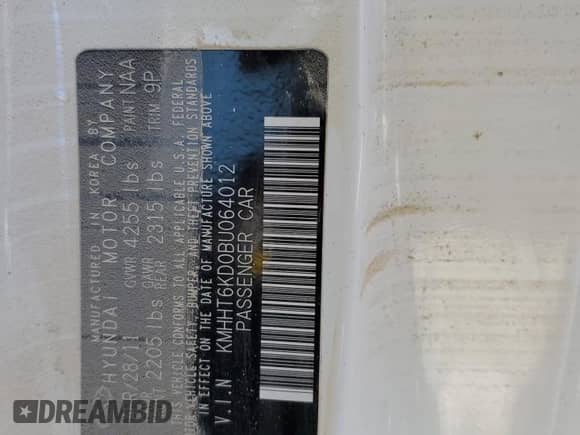 2011 Hyundai Genesis Coupe с VIN KMHHT6KD0BU064012, выставлен на аукционе Copart как лот 76392754 с пробегом Не указан миль и Списание • Salvage title. История ставок и продаж доступна на DreamBid. Изображение 13.