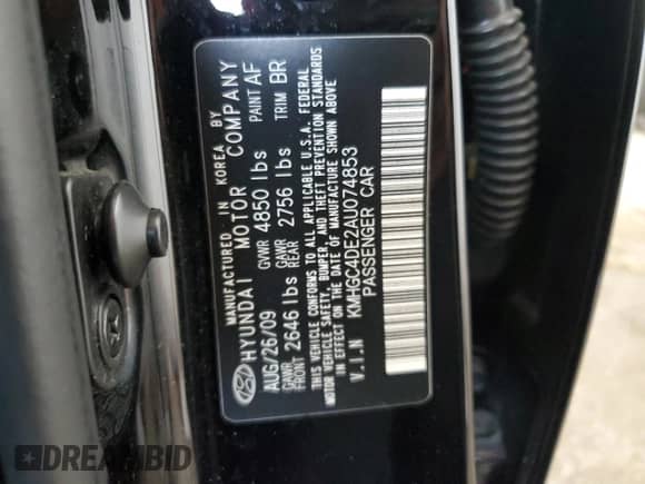 2010 Hyundai Genesis с VIN KMHGC4DE2AU074853, выставлен на аукционе Copart как лот 62581965 с пробегом 97 480 миль миль и Списание • Salvage title. История ставок и продаж доступна на DreamBid. Изображение 13.