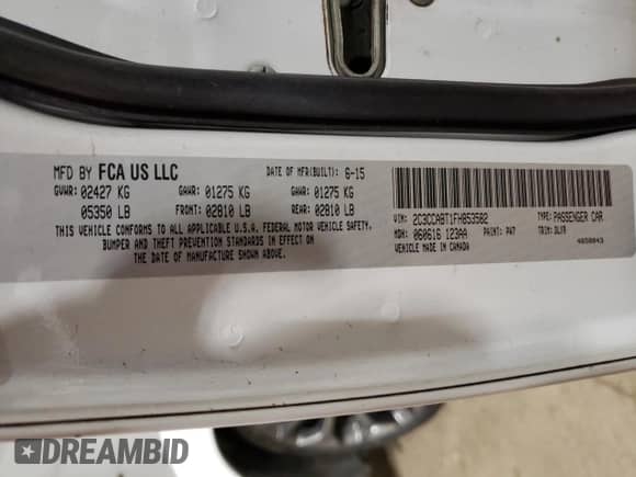 2015 Chrysler 300 S с VIN 2C3CCABT1FH853582, выставлен на аукционе Copart как лот 71363055 с пробегом 167 437 миль миль и Списание • Salvage title. История ставок и продаж доступна на DreamBid. Изображение 12.