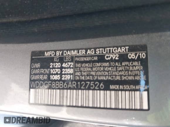 2010 Mercedes-Benz C 300 Sport z VIN WDDGF8BB6AR127526, wystawiony jako IAAI lot #43381304 z przebiegiem 172 792 mil mil oraz . Historia ofert i sprzedaży dostępna na DreamBid. Obrazek 9.