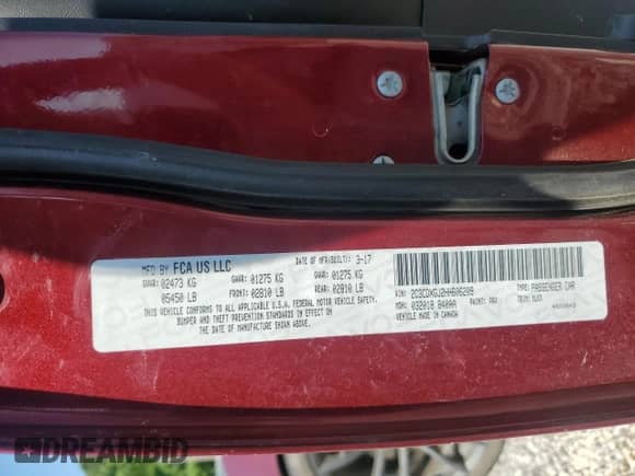 2017 Dodge Charger R/T Scat Pack with VIN 2C3CDXGJ2HH606209, listed as a Copart auction lot 64949275 with 179,162 mi miles and Salvage title. Bid and sale history available at DreamBid. Image 12.