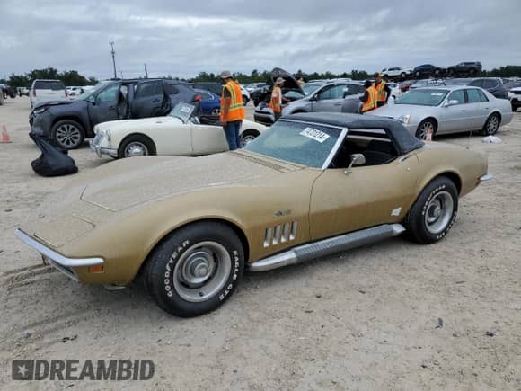 1969 Chevrolet Corvette с VIN 194679S706745, выставлен на аукционе Copart как лот 74731214 с пробегом 46 994 миль миль и Списание • Salvage title. История ставок и продаж доступна на DreamBid. Изображение 1.