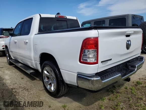 2021 Ram 1500 Big Horn with VIN 1C6RREFG5MN814952, listed as a Copart auction lot 74951324 with 32,970 mi miles and Non repairable. Bid and sale history available at DreamBid. Image 2.
