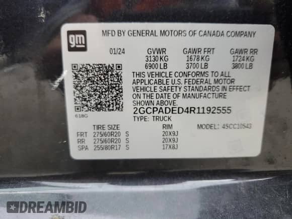 2024 Chevrolet Silverado 1500 RST с VIN 2GCPADED4R1192555, выставлен на аукционе Copart как лот 82647244 с пробегом Не указан миль и Списание • Salvage title. История ставок и продаж доступна на DreamBid. Изображение 12.