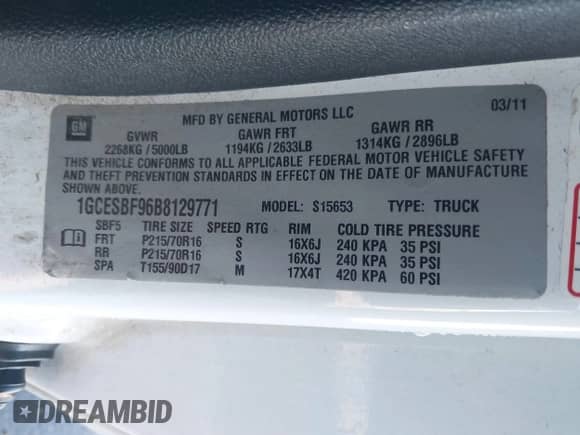 2011 Chevrolet Colorado Work Truck с VIN 1GCESBF96B8129771, выставлен на аукционе IAAI как лот 41360213 с пробегом 136 277 миль миль и . История ставок и продаж доступна на DreamBid. Изображение 9.
