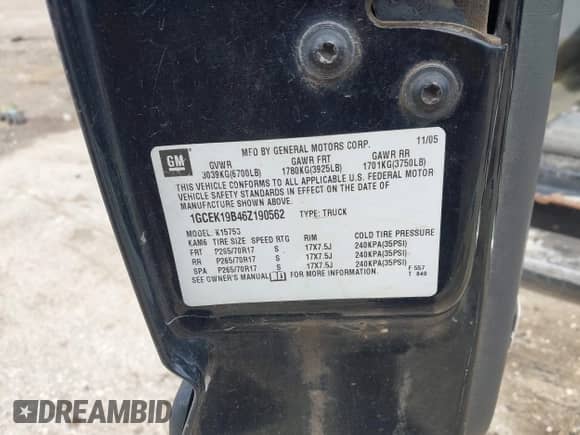 2006 Chevrolet Silverado 1500 LT3 с VIN 1GCEK19B46Z190562, выставлен на аукционе IAAI как лот 42173624 с пробегом 186 019 миль миль и . История ставок и продаж доступна на DreamBid. Изображение 9.