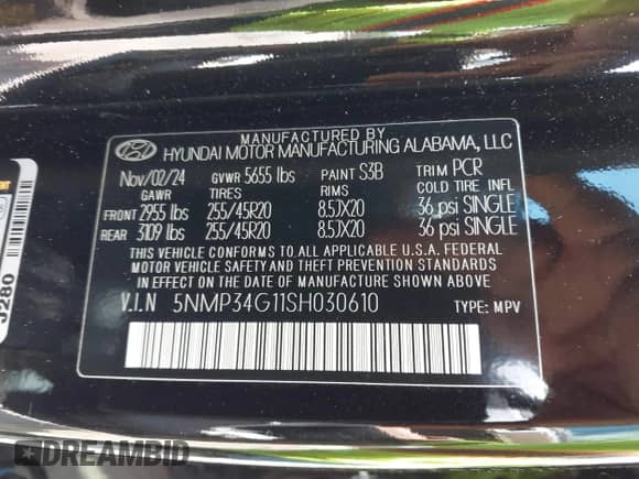 2025 Hyundai Santa Fe Limited с VIN 5NMP34G11SH030610, выставлен на аукционе IAAI как лот 42344020 с пробегом 9 916 миль миль и . История ставок и продаж доступна на DreamBid. Изображение 9.