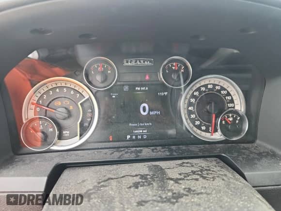 2014 Ram 1500 Laramie with VIN 1C6RR6NT0ES397960, listed as a Copart auction lot 61458895 with 148,298 mi miles and Salvage title. Bid and sale history available at DreamBid. Image 9.