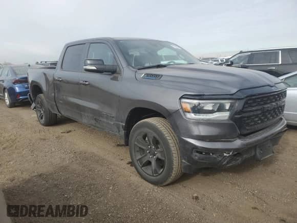 2022 Ram 1500 Big Horn with VIN 1C6RRFMG9NN459259, listed as a Copart auction lot 87489964 with 15,897 mi miles and Salvage title. Bid and sale history available at DreamBid. Image 4.