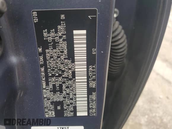 2010 Toyota Tundra с VIN 5TFRY5F16AX086274, выставлен на аукционе Copart как лот 90107315 с пробегом 138 549 миль миль и Списание • Salvage title. История ставок и продаж доступна на DreamBid. Изображение 12.