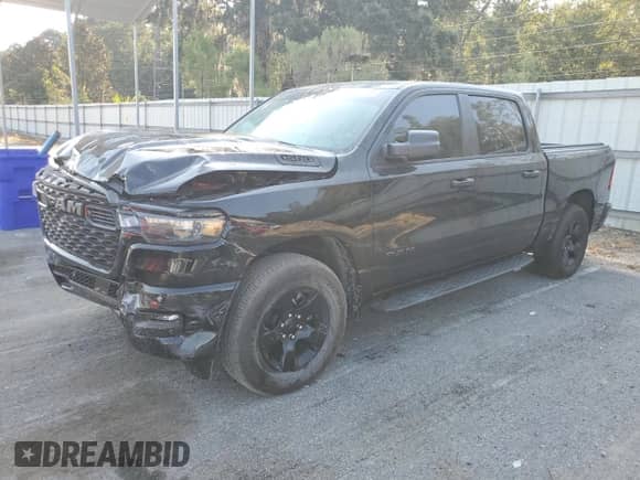 2025 Ram 1500 Warlock with VIN 1C6SRFGP4SN564672, listed as a Copart auction lot 81389065 with 12,633 mi miles and Salvage title. Bid and sale history available at DreamBid. Image 1.