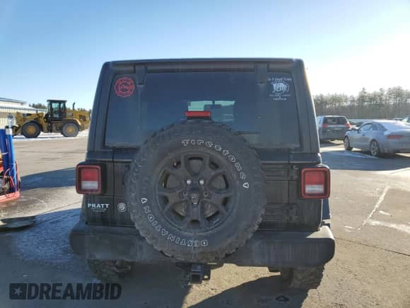 2023 Jeep Wrangler Willys with VIN 1C4HJXDG1PW527567, listed as a Copart auction lot 42218255 with 43,273 mi miles and Salvage title. Bid and sale history available at DreamBid. Image 6.