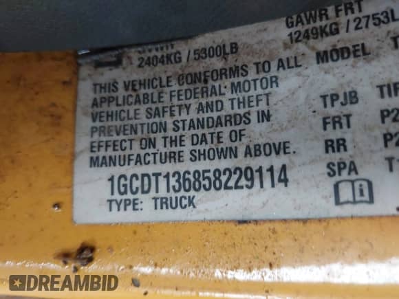 2005 Chevrolet Colorado 1SB LS Z85 с VIN 1GCDT136858229114, выставлен на аукционе IAAI как лот 42343410 с пробегом 298 965 миль миль и . История ставок и продаж доступна на DreamBid. Изображение 9.