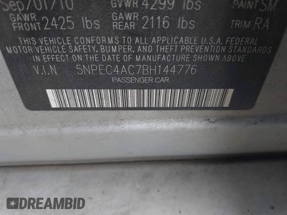 2011 Hyundai Sonata Limited z VIN 5NPEC4AC7BH144776, wystawiony jako IAAI lot #43414380 z przebiegiem 194 021 mil mil oraz . Historia ofert i sprzedaży dostępna na DreamBid. Obrazek 9.