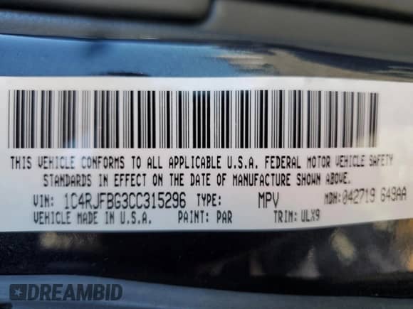 2012 Jeep Grand Cherokee Limited z VIN 1C4RJFBG3CC315296, wystawiony jako Copart lot #86295685 z przebiegiem 80 637 mil mil oraz Szkoda całkowita • Salvage title. Historia ofert i sprzedaży dostępna na DreamBid. Obrazek 13.