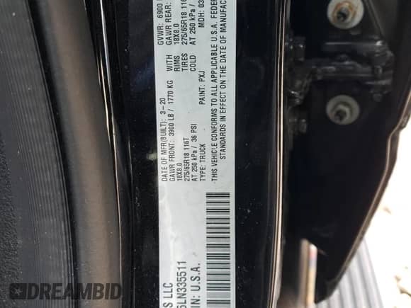 2020 Ram 1500 Big Horn with VIN 1C6RRFFG6LN335511, listed as a Copart auction lot 55885355 with 90,555 mi miles and Salvage title. Bid and sale history available at DreamBid. Image 12.