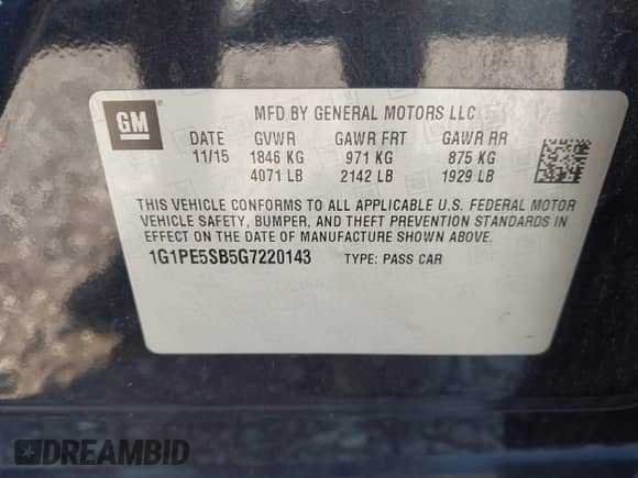 2016 Chevrolet Cruze LT с VIN 1G1PE5SB5G7220143, выставлен на аукционе IAAI как лот 43349731 с пробегом 83 584 миль миль и . История ставок и продаж доступна на DreamBid. Изображение 9.
