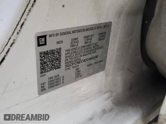 2018 Chevrolet Silverado 1500 Work Truck с VIN 3GCPCNEC8JG469145, выставлен на аукционе Copart как лот 50306125 с пробегом 181 919 миль миль и Чистый • Clean title. История ставок и продаж доступна на DreamBid. Изображение 13.