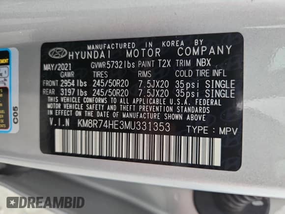 2021 Hyundai Palisade Calligraphy z VIN KM8R74HE3MU331353, wystawiony jako Copart lot #70141705 z przebiegiem 87 678 mil mil oraz Szkoda całkowita • Salvage title. Historia ofert i sprzedaży dostępna na DreamBid. Obrazek 14.