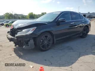 2017 Honda Accord Touring with VIN 1HGCR3F98HA005836, listed as a Copart auction lot 65583105 with 114,295 mi miles and Salvage title. Bid and sale history available at DreamBid. Image 1.