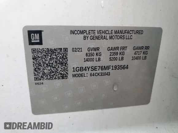 2021 Chevrolet Silverado 3500 с VIN 1GB4YSE76MF193564, выставлен на аукционе Copart как лот 78679303 с пробегом Не указан миль и Списание • Salvage title. История ставок и продаж доступна на DreamBid. Изображение 12.