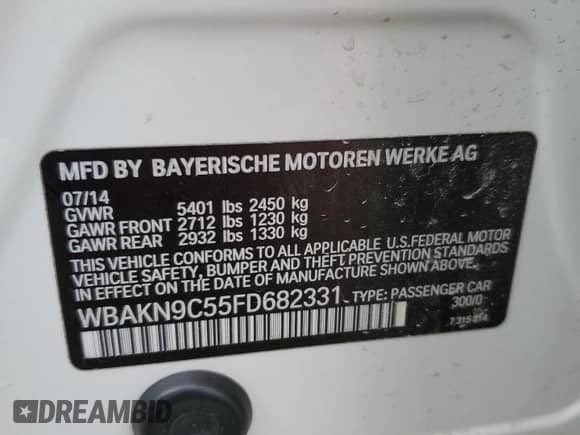 2015 BMW 5 Series 550i с VIN WBAKN9C55FD682331, выставлен на аукционе Copart как лот 47356725 с пробегом 80 741 миль миль и Списание • Salvage title. История ставок и продаж доступна на DreamBid. Изображение 12.