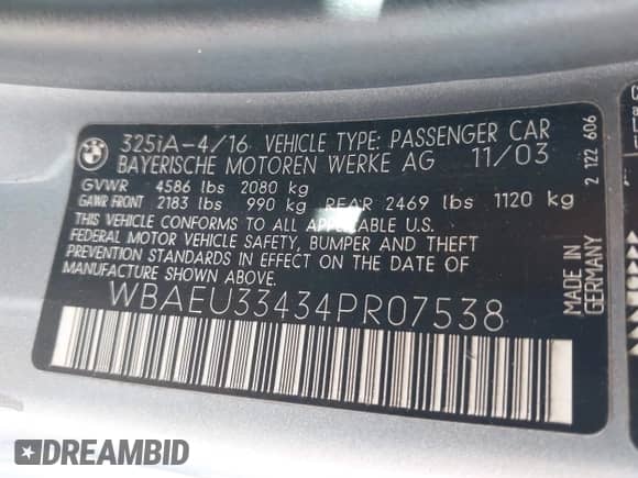 2004 BMW 3 Series 325xi с VIN WBAEU33434PR07538, выставлен на аукционе IAAI как лот 43530232 с пробегом 132 874 миль миль и . История ставок и продаж доступна на DreamBid. Изображение 9.