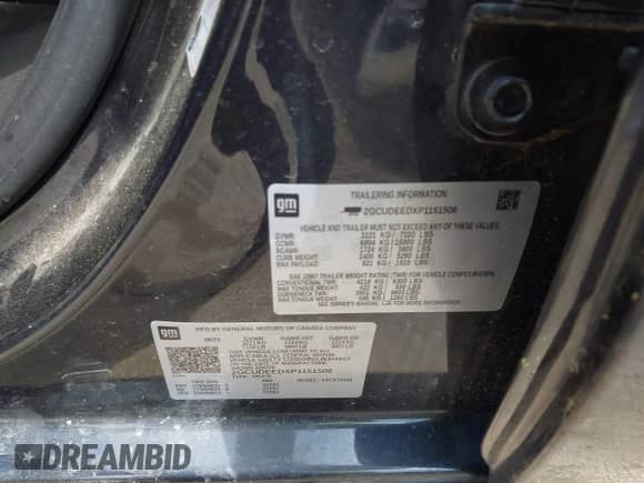 2023 Chevrolet Silverado 1500 RST with VIN 2GCUDEEDXP1151506, listed as a IAAI auction lot 42046652 with Not provided miles and . Bid and sale history available at DreamBid. Image 9.