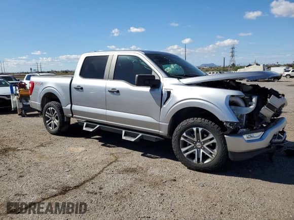 2021 Ford F-150 XL with VIN 1FTFW1E52MFB10280, listed as a Copart auction lot 86752085 with 36,835 mi miles and Salvage title. Bid and sale history available at DreamBid. Image 4.