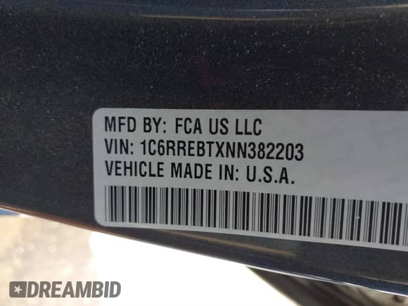 2022 Ram 1500 Big Horn с VIN 1C6RREBTXNN382203, выставлен на аукционе IAAI как лот 41658259 с пробегом 40 008 миль миль и . История ставок и продаж доступна на DreamBid. Изображение 9.