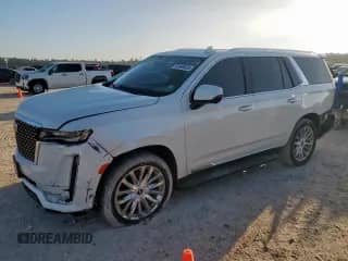 2021 Cadillac Escalade Premium Luxury with VIN 1GYS4BKL7MR238133, listed as a Copart auction lot 65969835 with 60,771 mi miles and Salvage title. Bid and sale history available at DreamBid. Image 1.