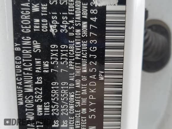 2018 Kia Sorento SX z VIN 5XYPKDA52JG377483, wystawiony jako Copart lot #86713855 z przebiegiem 125 691 mil mil oraz Szkoda całkowita • Salvage title. Historia ofert i sprzedaży dostępna na DreamBid. Obrazek 14.