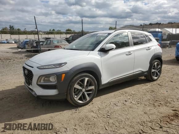 2020 Hyundai Kona Ultimate z VIN KM8K53A56LU490197, wystawiony jako Copart lot #85346695 z przebiegiem 41 280 mil mil oraz Szkoda całkowita • Salvage title. Historia ofert i sprzedaży dostępna na DreamBid. Obrazek 1.