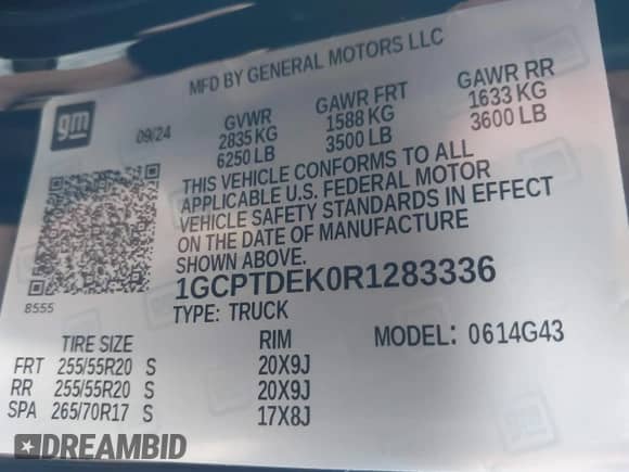 2024 Chevrolet Colorado 4WD Z71 с VIN 1GCPTDEK0R1283336, выставлен на аукционе IAAI как лот 41743118 с пробегом 210 миль миль и . История ставок и продаж доступна на DreamBid. Изображение 9.