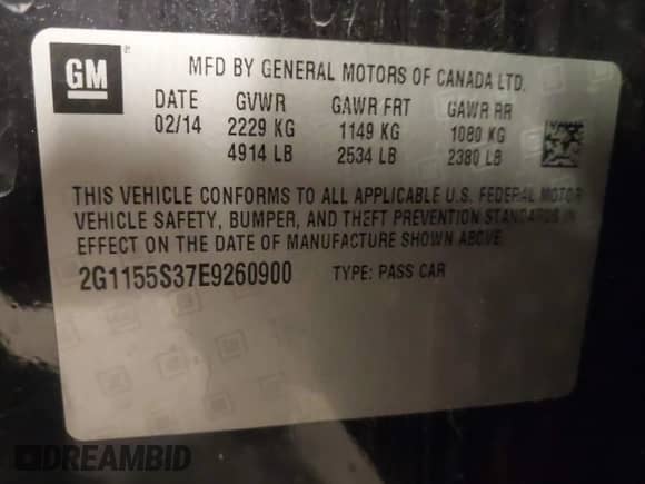 2014 Chevrolet Impala LTZ z VIN 2G1155S37E9260900, wystawiony jako IAAI lot #43295457 z przebiegiem 126 485 mil mil oraz . Historia ofert i sprzedaży dostępna na DreamBid. Obrazek 9.