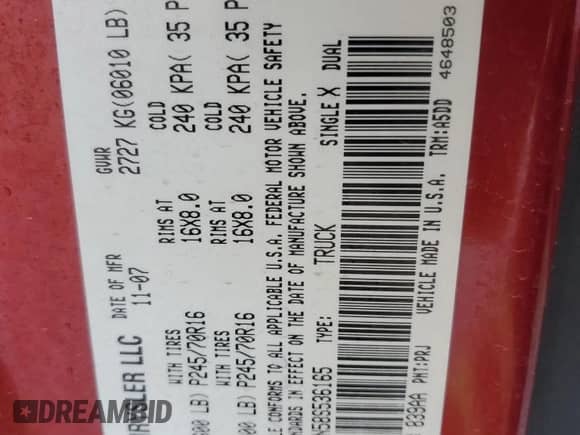 2008 Dodge Dakota SLT с VIN 1D7HW48N58S536165, выставлен на аукционе Copart как лот 78417274 с пробегом 182 048 миль миль и Чистый • Clean title. История ставок и продаж доступна на DreamBid. Изображение 15.