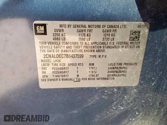 2011 Chevrolet Equinox 1LT z VIN 2CNALDEC7B6437599, wystawiony jako Copart lot #81316295 z przebiegiem 146 346 mil mil oraz Szkoda całkowita • Salvage title. Historia ofert i sprzedaży dostępna na DreamBid. Obrazek 13.