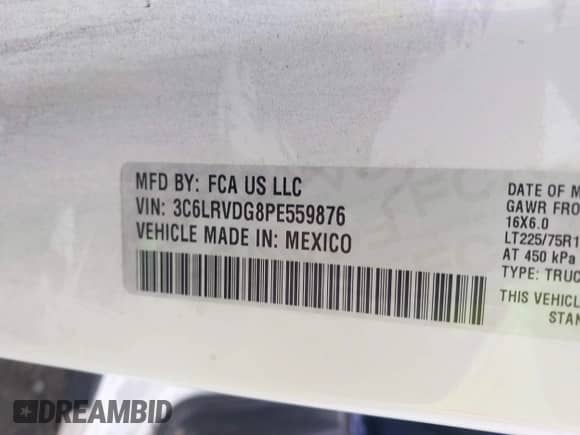 2023 Ram ProMaster Cargo с VIN 3C6LRVDG8PE559876, выставлен на аукционе IAAI как лот 42649354 с пробегом 44 553 миль миль и . История ставок и продаж доступна на DreamBid. Изображение 9.