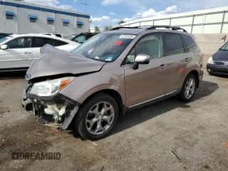 2015 Subaru Forester Touring with VIN JF2SJAWC0FH540764, listed as a Copart auction lot 62845685 with 105,789 mi miles and Salvage title. Bid and sale history available at DreamBid. Image 1.